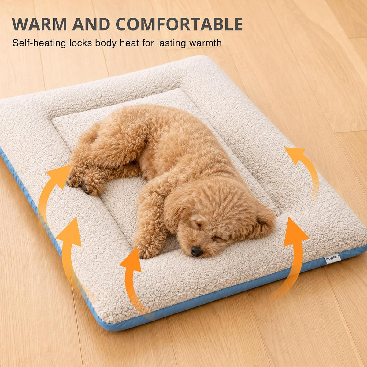 Cooling Mat for Cats, Washable Pet Beds Crate Pad, 24"X 18" X 2" Thick & Durable Dog Cooling Mat, Reversible Warm & Cooling Cat Bed, Self Warming Cat Bed for Couch, Crate & Beds - S
