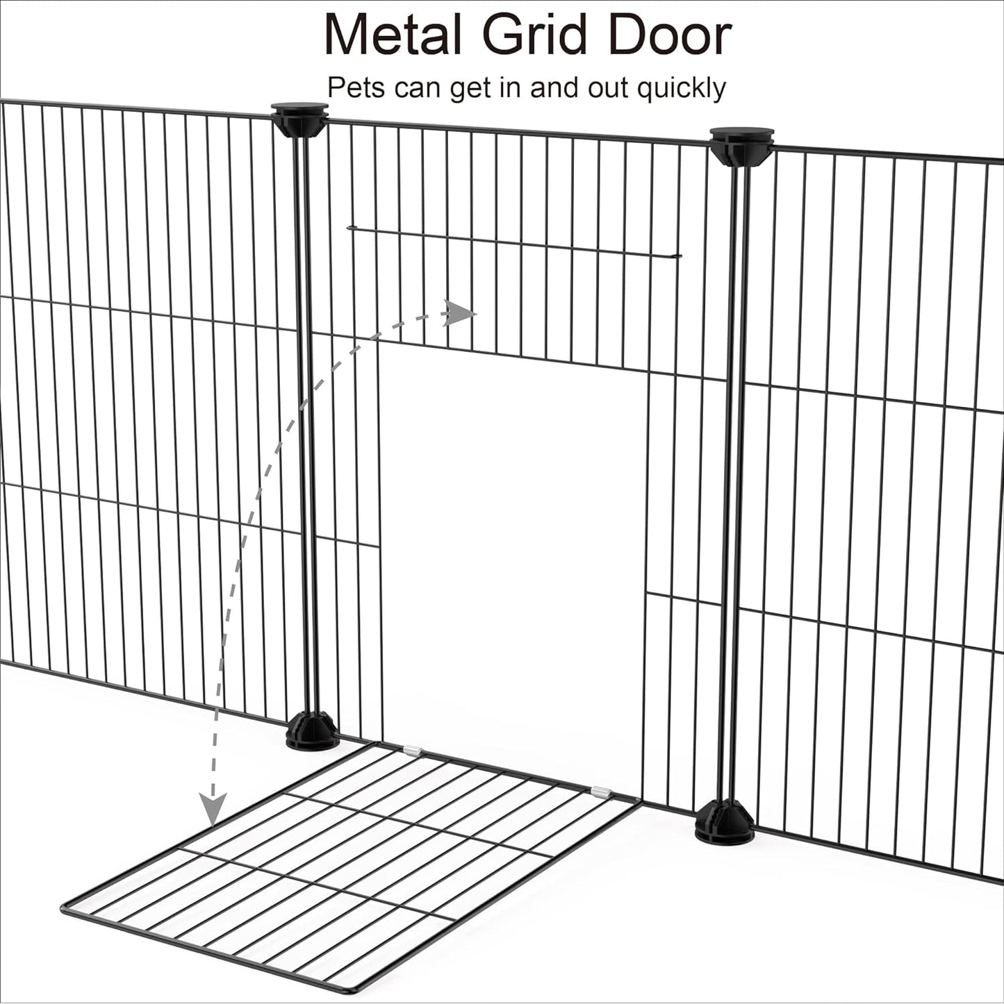 HOMIDEC Pet Playpen,Small Animals Cage DIY Wire Portable Yard Fence with Door for Indoor/Outdoor Use,Puppies,Kitties,Bunny,Turtle 48" X 24" X 16"