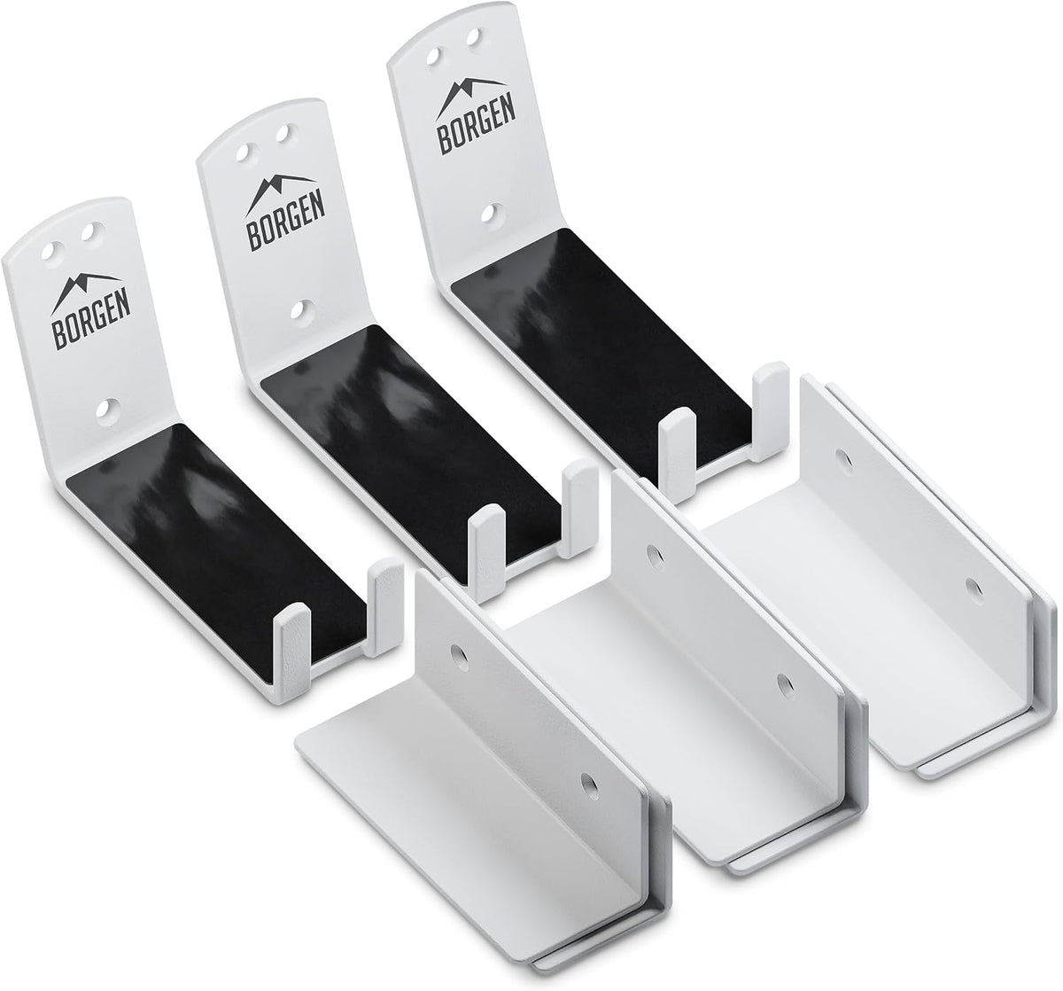 Borgen Wall Mount Pedal Hook for E-Bike & MTB - White - Set of 3