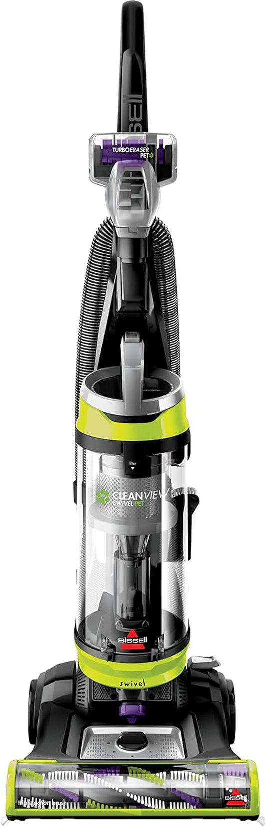 Bissell Cleanview Swivel Pet Upright Vacuum, Swivel Steering for Maneuverability, Triple Action Brush Roll for Pet Hair, Large Capacity Dirt Tank & Scatter-Free Tech, 2252