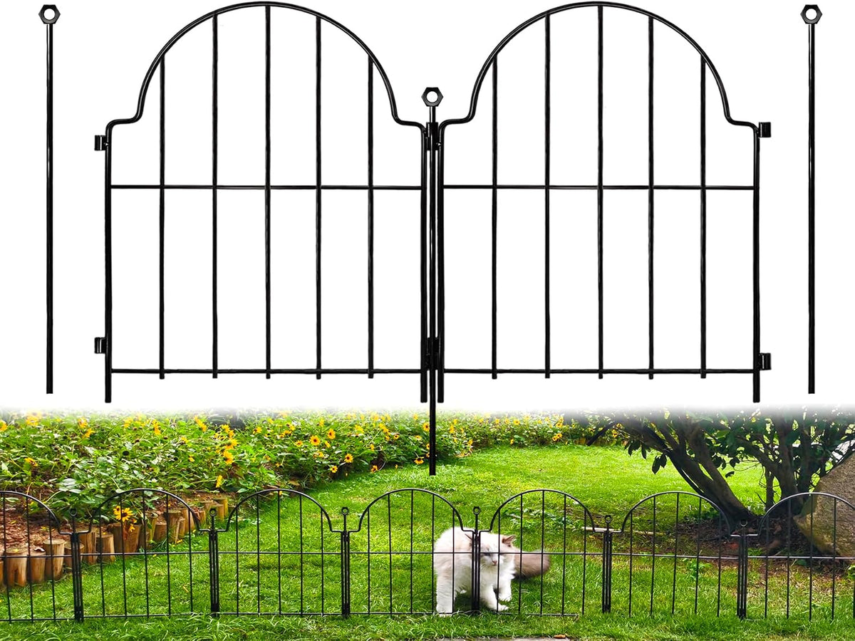 Blingluck Decorative Garden Fence, 17In(H) X 27.5Ft(L), with Ground Stake