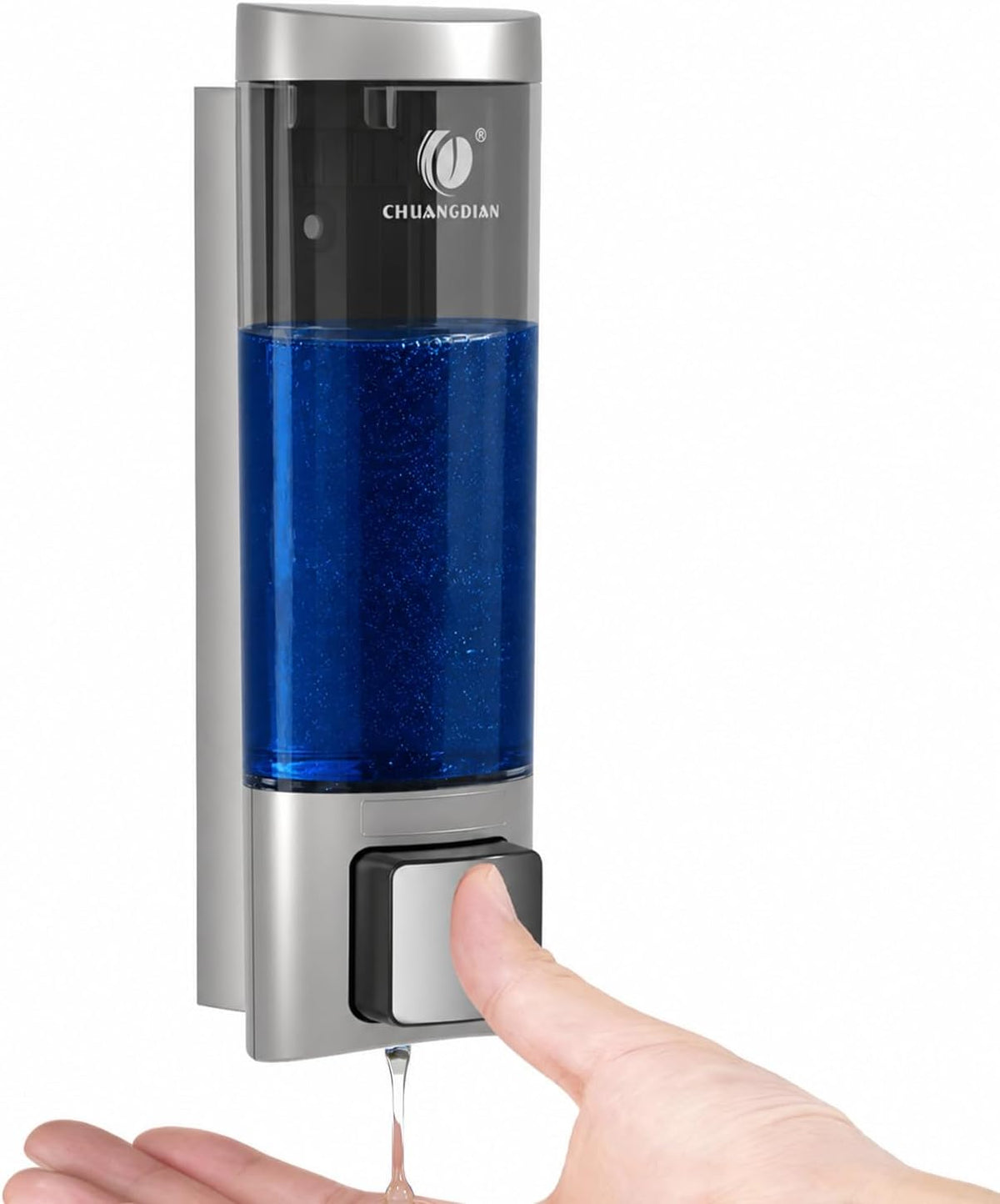 Manual Soap Dispenser Wall Mount, 6.76Oz/200Ml, No Drill, with Key, Silver