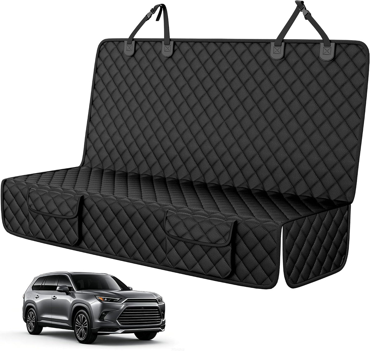 PETICON Dog Car Seat Cover for Back Seat, Rear Bench Seat Cover for Suvs