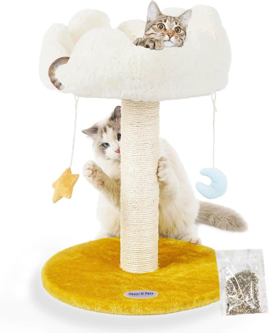 Cloud Cat Tree, Cat Scratching Post with Soft Bed for Kitten