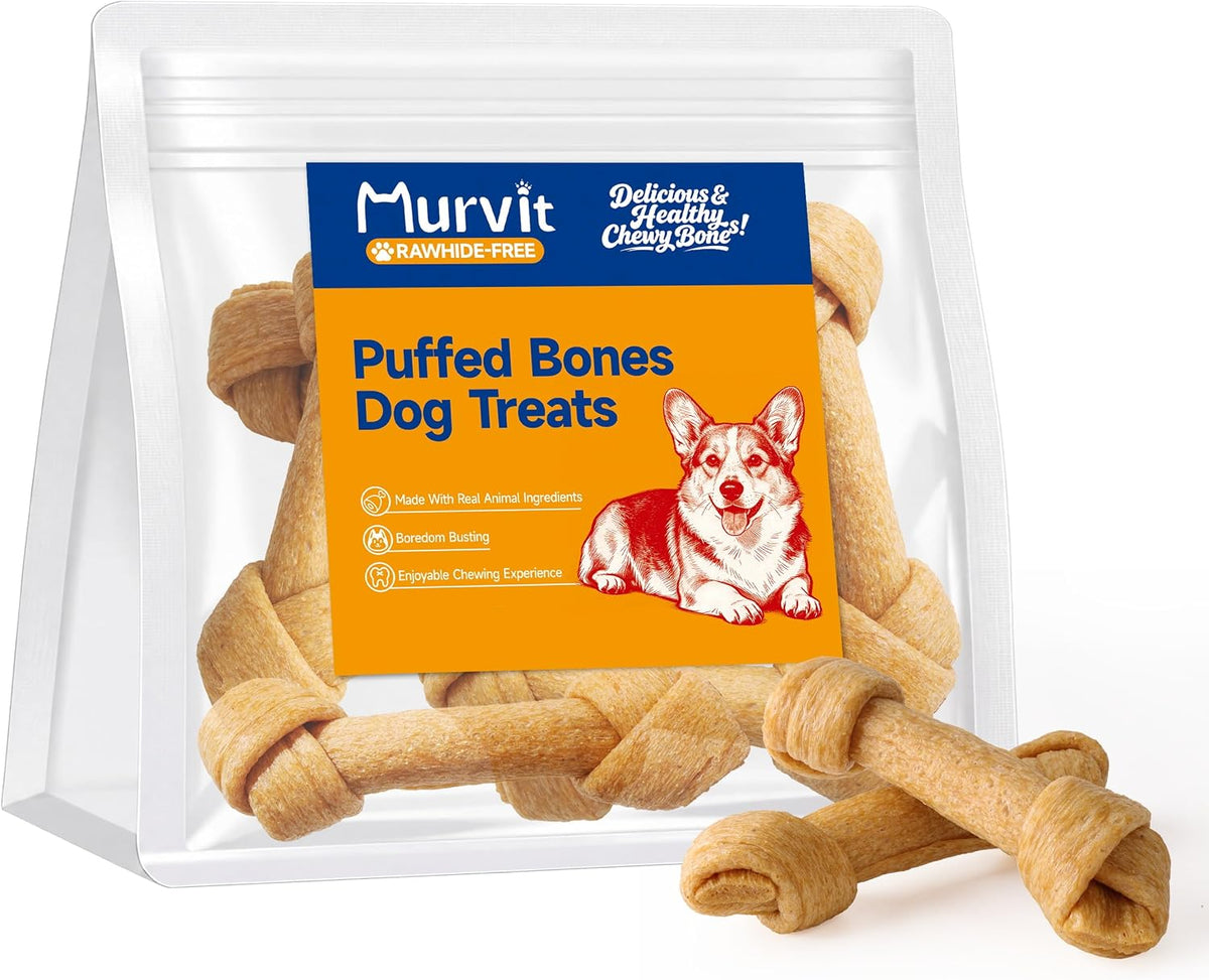 Rawhide-Free Chicken Liver Dog Chew Bones for Large Dogs 10 Ct 2.2Lb