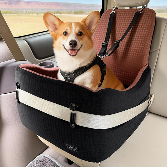 PETSFIT Dog Booster Car Seat with Patented Safety System, 5" Elevated Pad