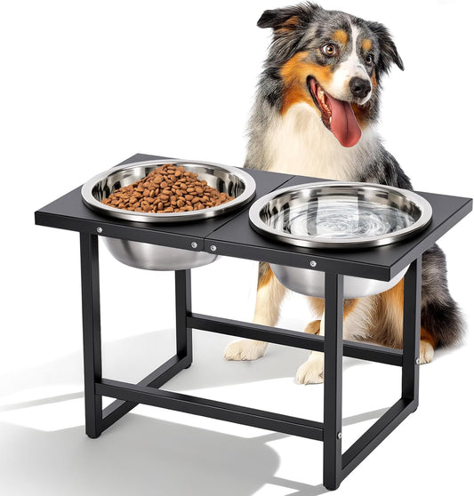 Elevated Dog Bowls for Large Dogs, with 2 3.5L Stainless Steel Dish
