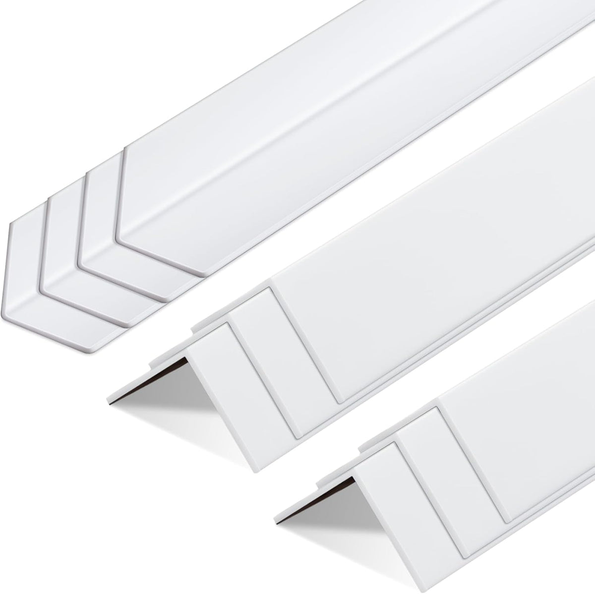 Sasylvia 10 Pcs 2-3/8 X 48 Inches Wall Corner Guard, White, Vinyl