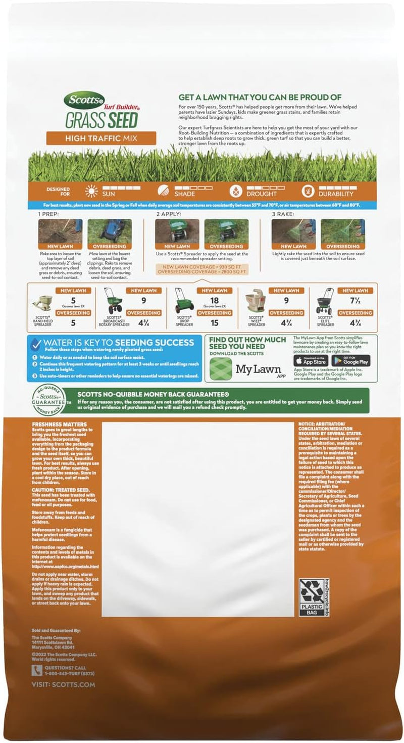 Scotts Turf Builder Grass Seed High Traffic Mix, 5.6 Lbs.