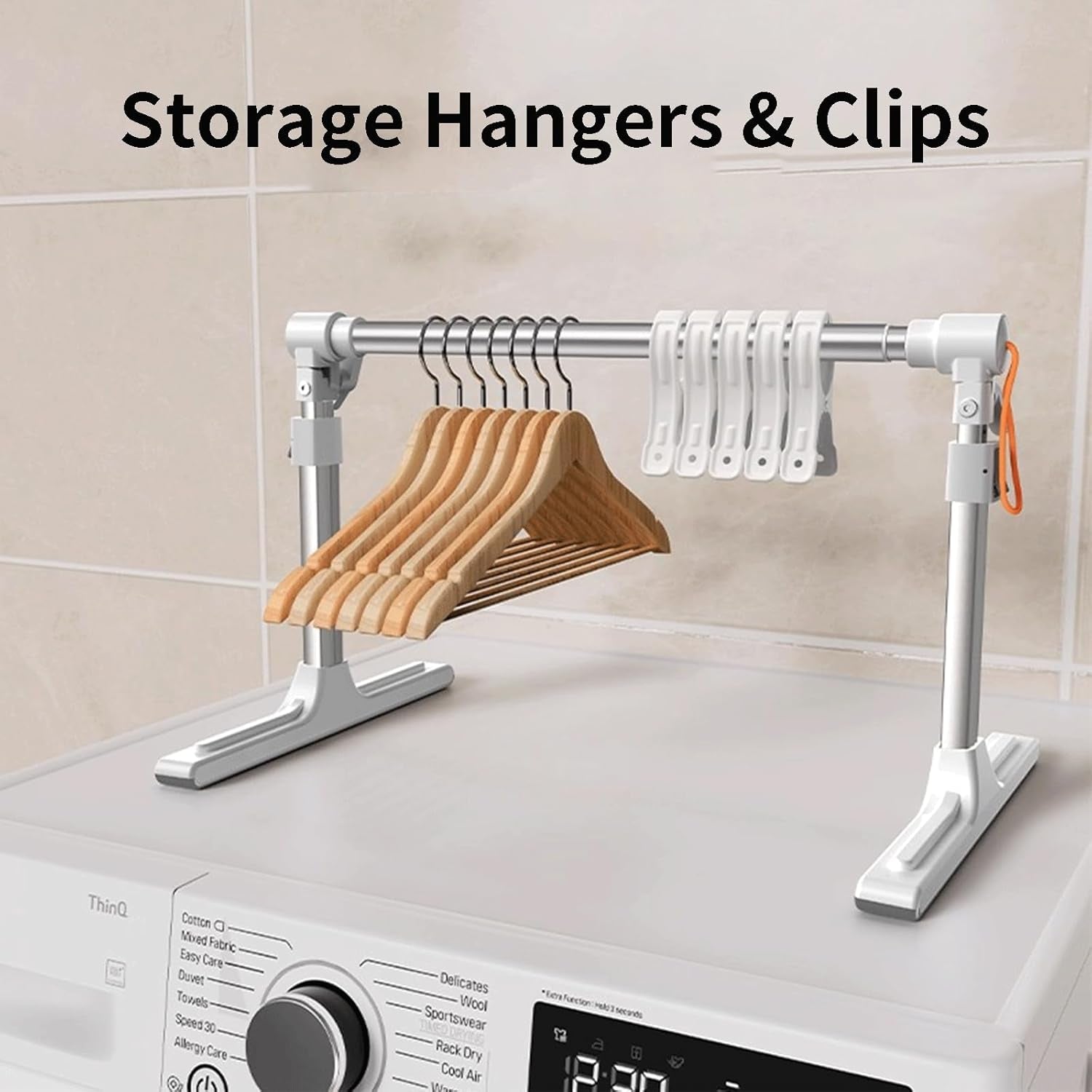 Foldable & Adjustable Dog Closet,Portable Clothing Rack for Pet/Dog Organization and Storage/Cat Clothing Rack,Space-Saving Alloy Mini Drying Rack,(20.4-35.4In Width, 17.3-26.7In Height)