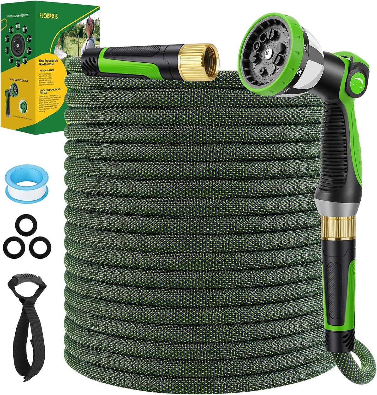 Non-Expandable Garden Hose 25 Ft, Lightweight Flexible Anti-Kink