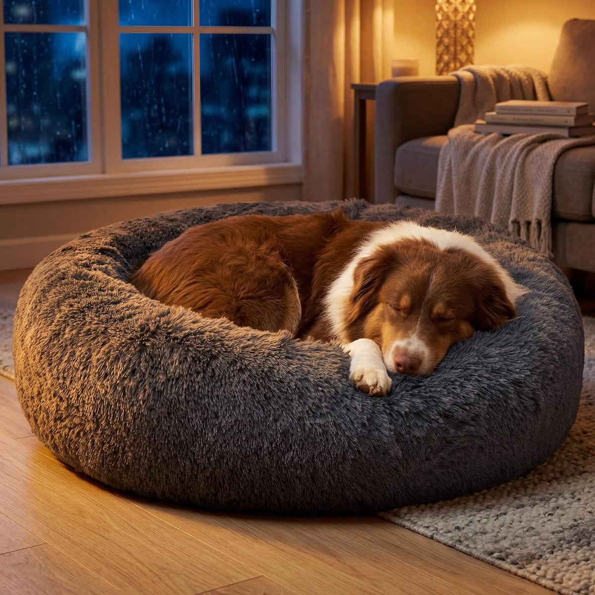 Bedsure Supportmax® Calming Dog Beds Large Sized Dog Washable Pet Bed,36In