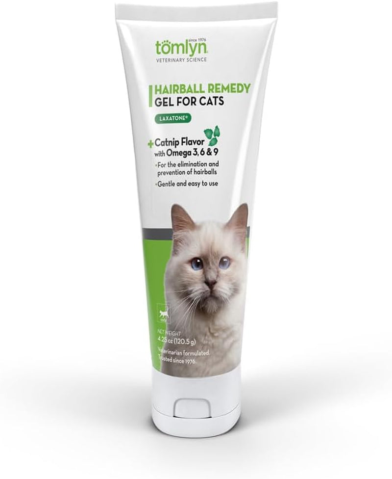 Tomlyn Laxatone Catnip-Flavored Hairball Remedy Gel for Cats, 4.25Oz