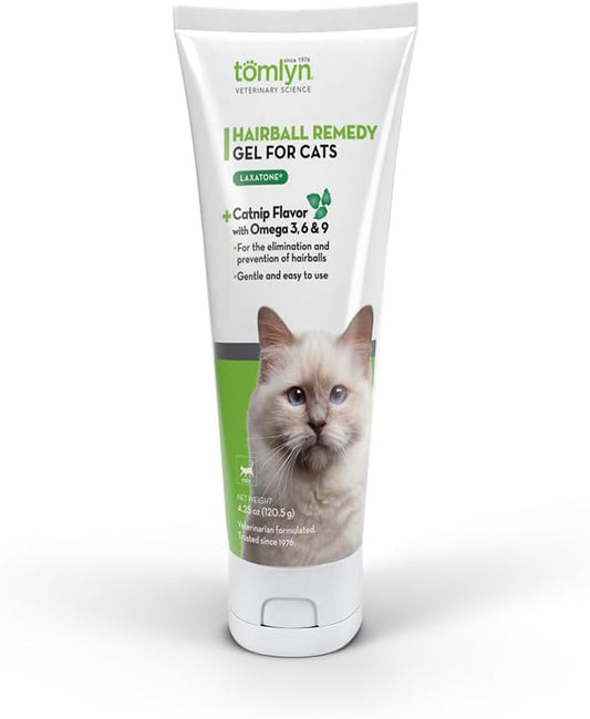 Tomlyn Laxatone Catnip-Flavored Hairball Remedy Gel for Cats, 4.25Oz