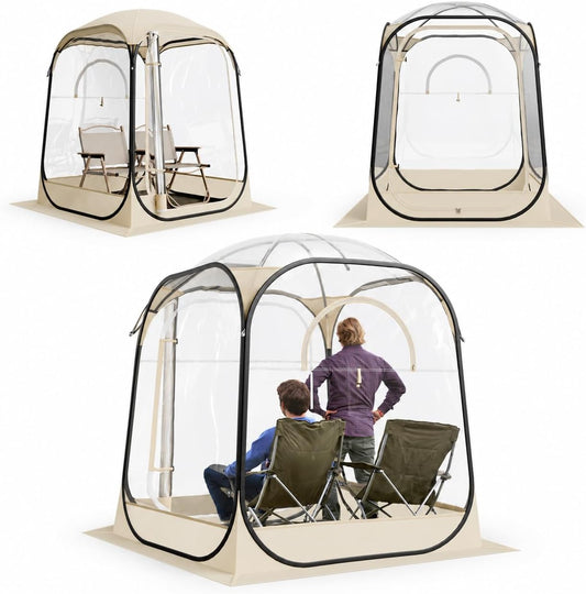VEVOR Pop up Sports Tent, 8 Sizes Optional Clear Bubble Tent for 1-6 Person, Waterproof Outdoor Pod with Floor Mat & Top Cover, Garden Igloo Dome Tents Camping Shelter for Sports Watching