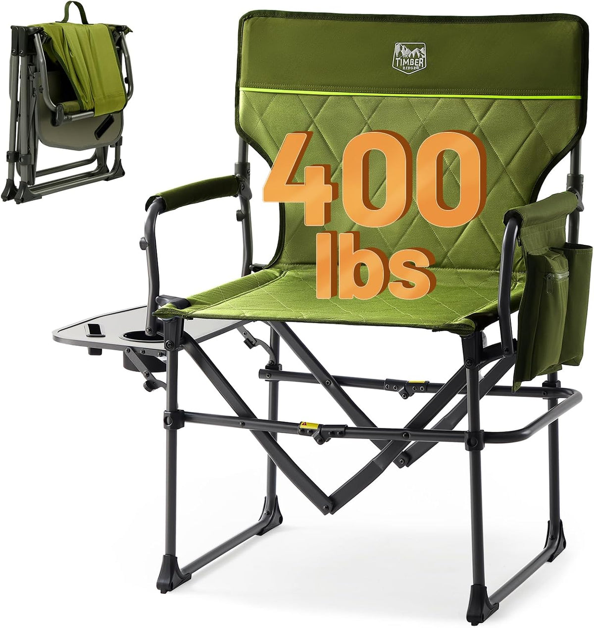TIMBER RIDGE 400Lbs Heavy Duty Camping Chair Portable Directors Chair