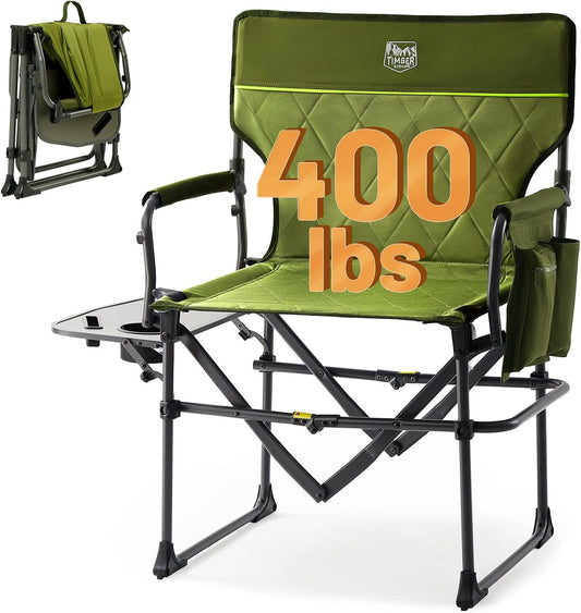 TIMBER RIDGE 400Lbs Heavy Duty Camping Chair Portable Directors Chair