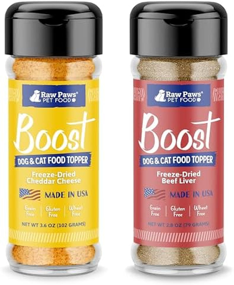 Raw Paws Boost Pet Food Topper Bundle - Beef Liver & Cheese