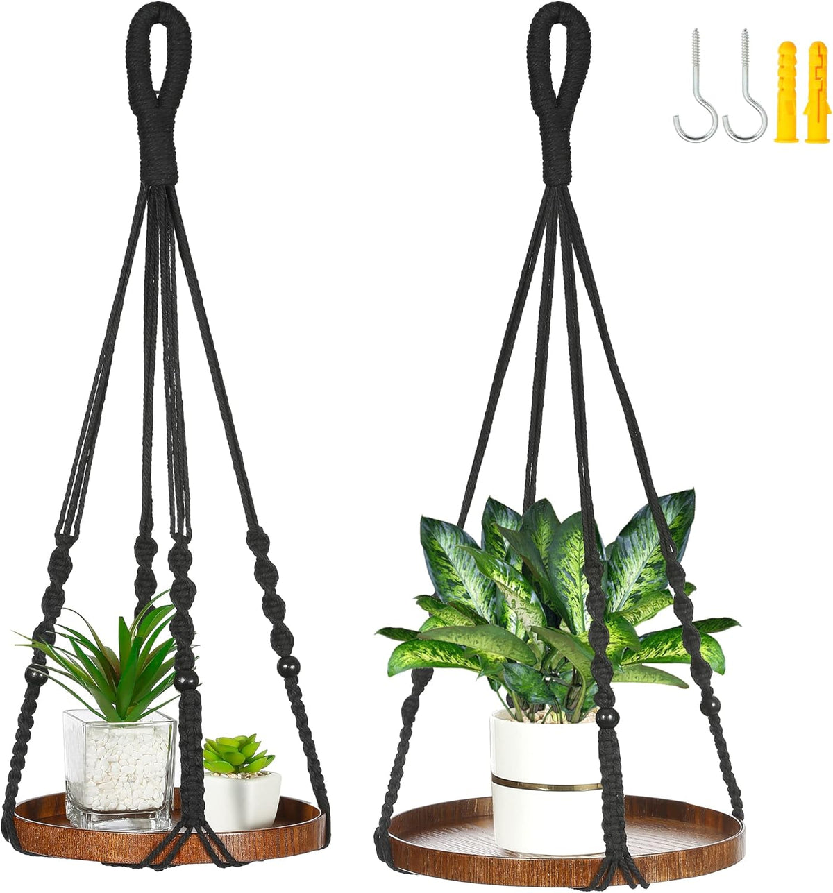 2 Pack Plant Hanger Indoor, Hanging Plant Shelf (12" + 10")