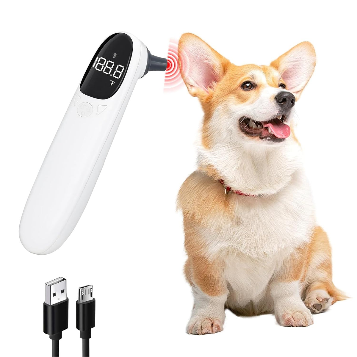Cat and Dog Ear Temperature Monitor, Pet Only Thermometer, Dogs or Cats Ear Temperature Monitor with Warranty, Dog and Cat Ear Care Supply, Take Pet Temperature Tool.