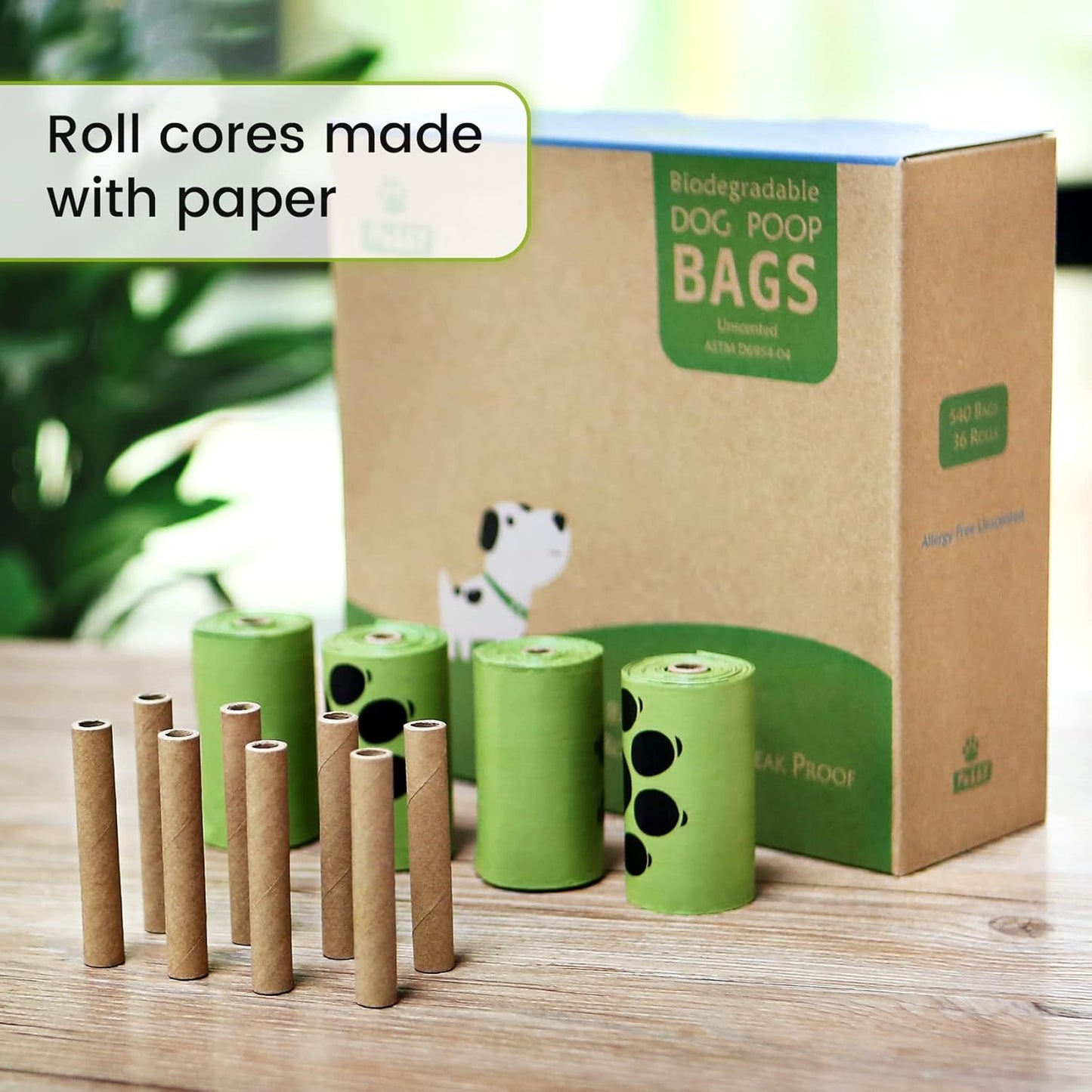Dog Poop Bags Rolls 540 Count, Unscented Refill Rolls, 9" X 13" Doggie Poop Bags, Dog Waste Bags by Pobby