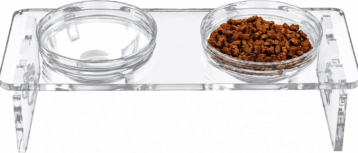 Acrylic Dog Bowl Stand, 3.7In Elevated Cat Bowls, 4 Bowls