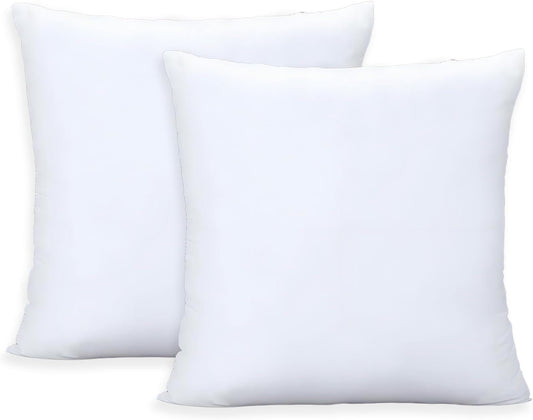 Throw Pillows Insert Set of 2, White 20X20 in Pillow Inserts with 100% Cotton Cover,Bed and Couch Decorative Stuffer Pillows,Indoor Pillows for Sofa