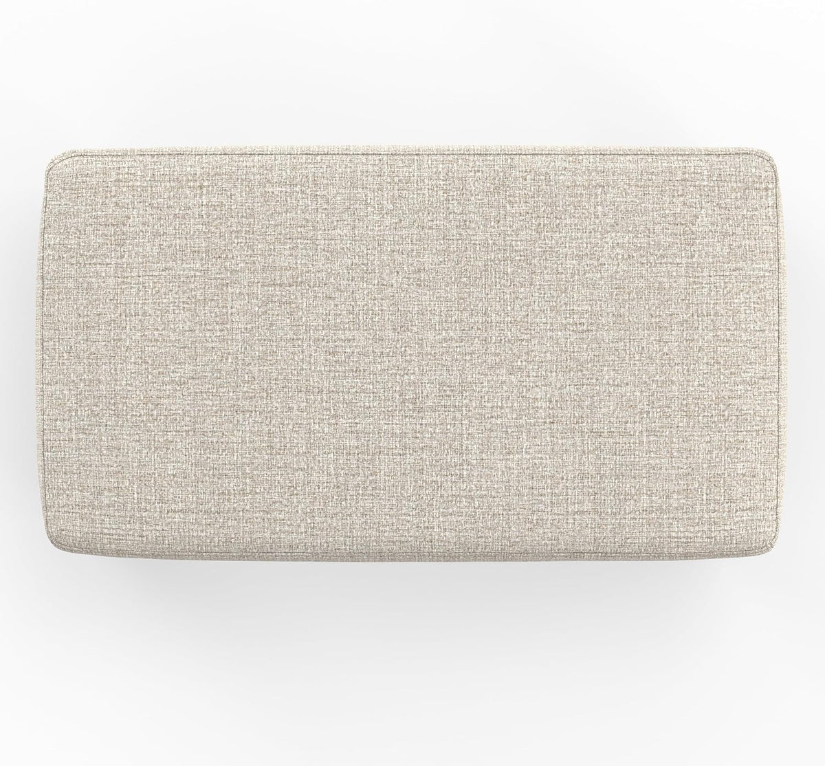 SIMPLIHOME Milltown 27" Wide Tweed Look Fabric Ottoman in Platinum