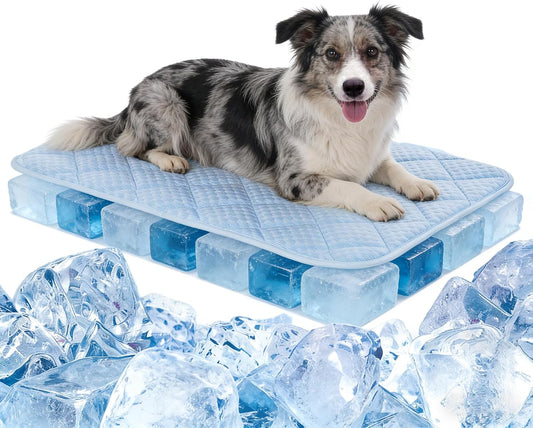 Cooling Mat for Dogs, 35"X23" Thick & Double-Sided Dog Cooling Mat, Self-Cooling Dog Bed with Arc-Chill Technology, Washable Portable Dog Cooling Mat for Couch, Crate & Car (Large - 35 * 23 In)