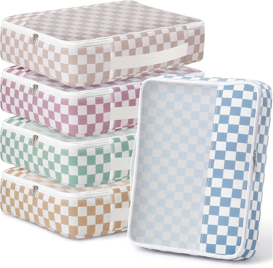 Gilprop 5 Pcs Large Packing Cube for Travel Lightweight, Checkered Combined