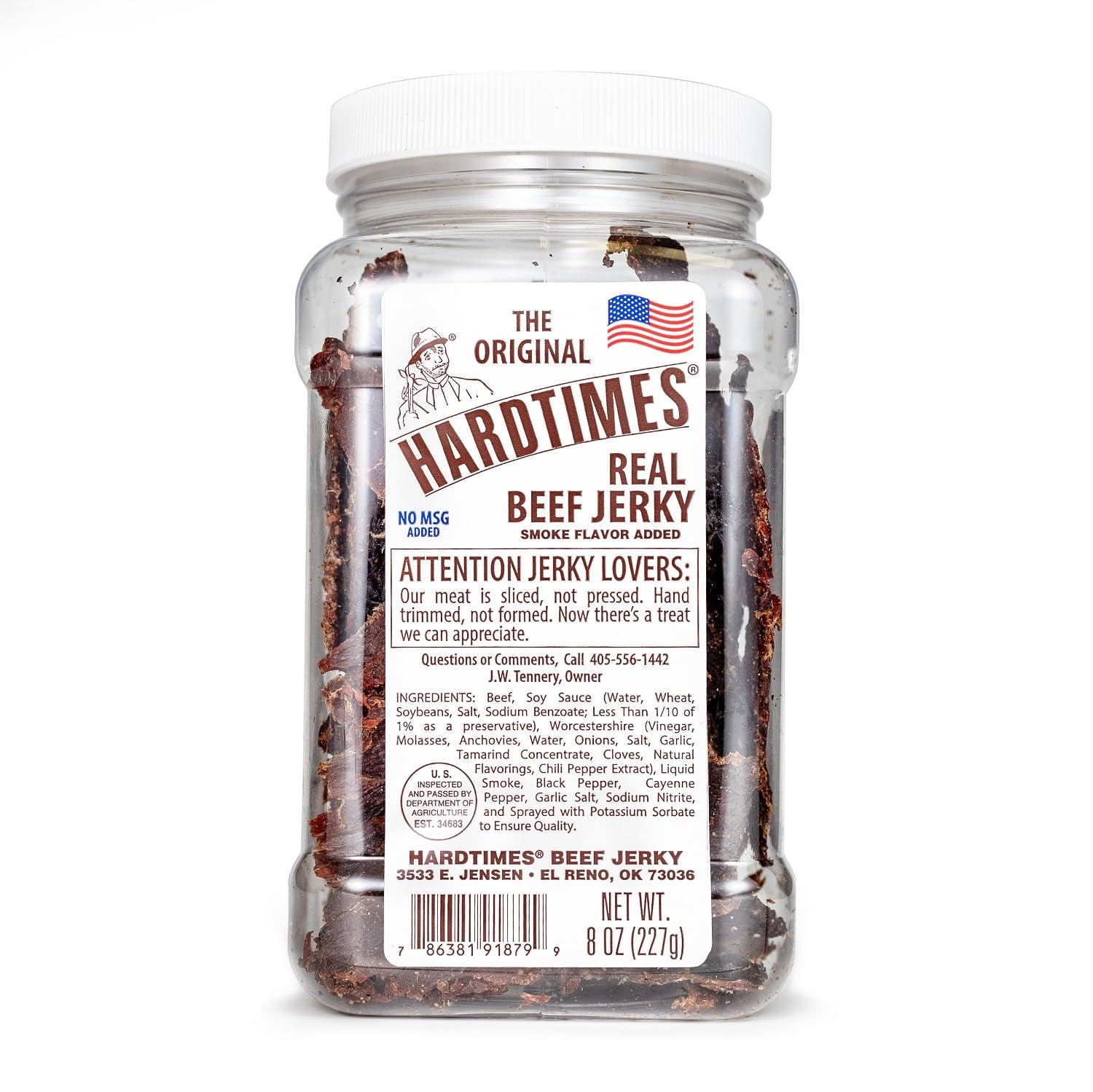 Hardtimes Handcrafted Beef Jerky - Original Flavor - 8 Oz. Jar