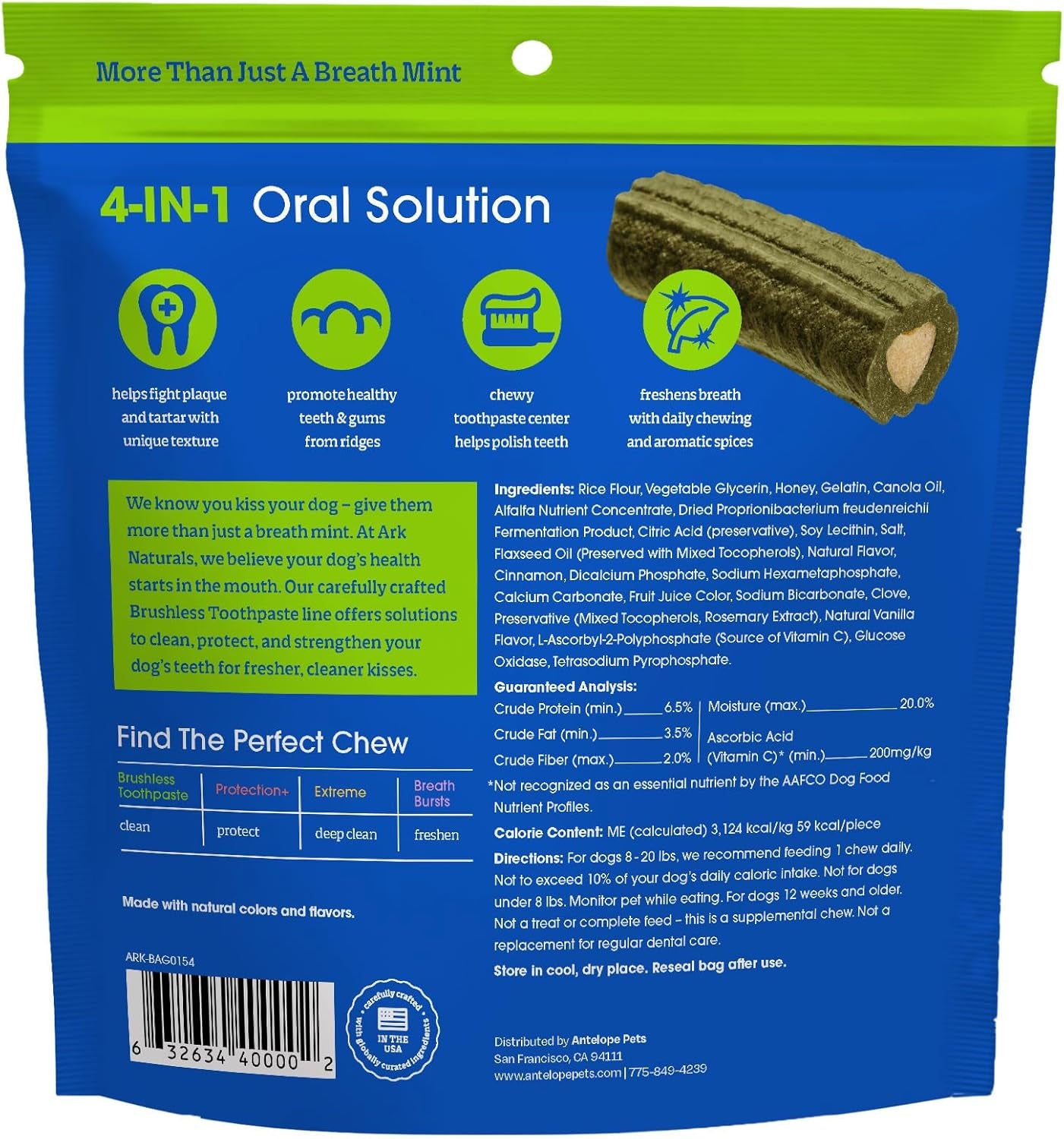 Ark Naturals Brushless Toothpaste, Dog Dental Chews for Small Breeds, Freshens Breath, Helps Reduce Plaque & Tartar, 12Oz, 1 Pack