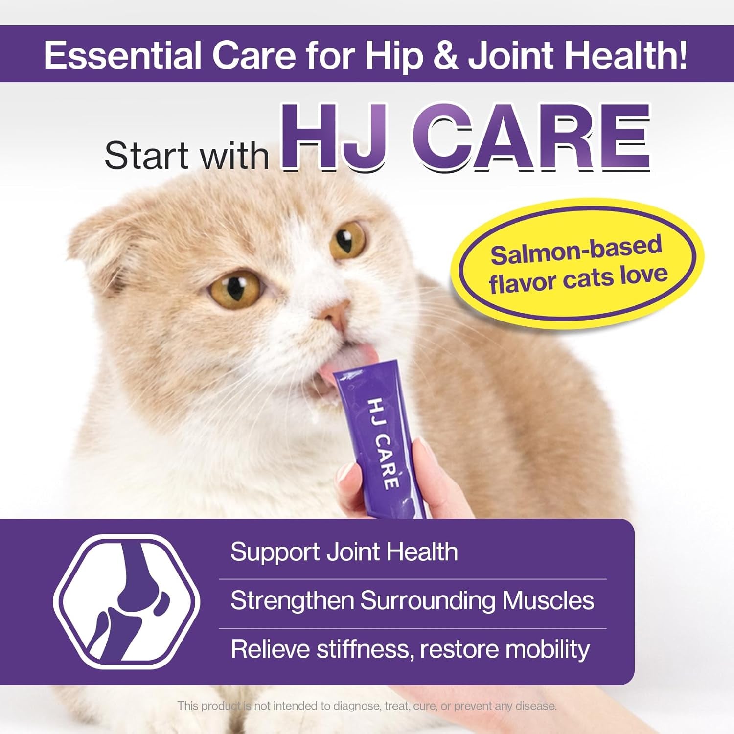 Doctor by HJ Care Cat Joint Supplement Hip&Joint Care Glucosamine for Cats Arthritis Pain Relief with Glucosamine & Chondroitin 30 Lickable Formula Individually Packaged, Salmon (1 Pack)