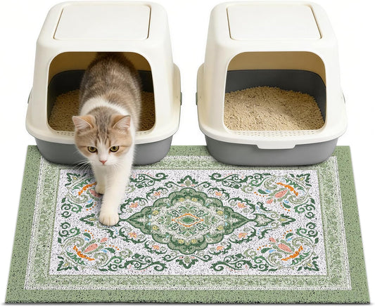 33"X22" Cat Litter Mat Non-Slip Washable Litter Box Mat