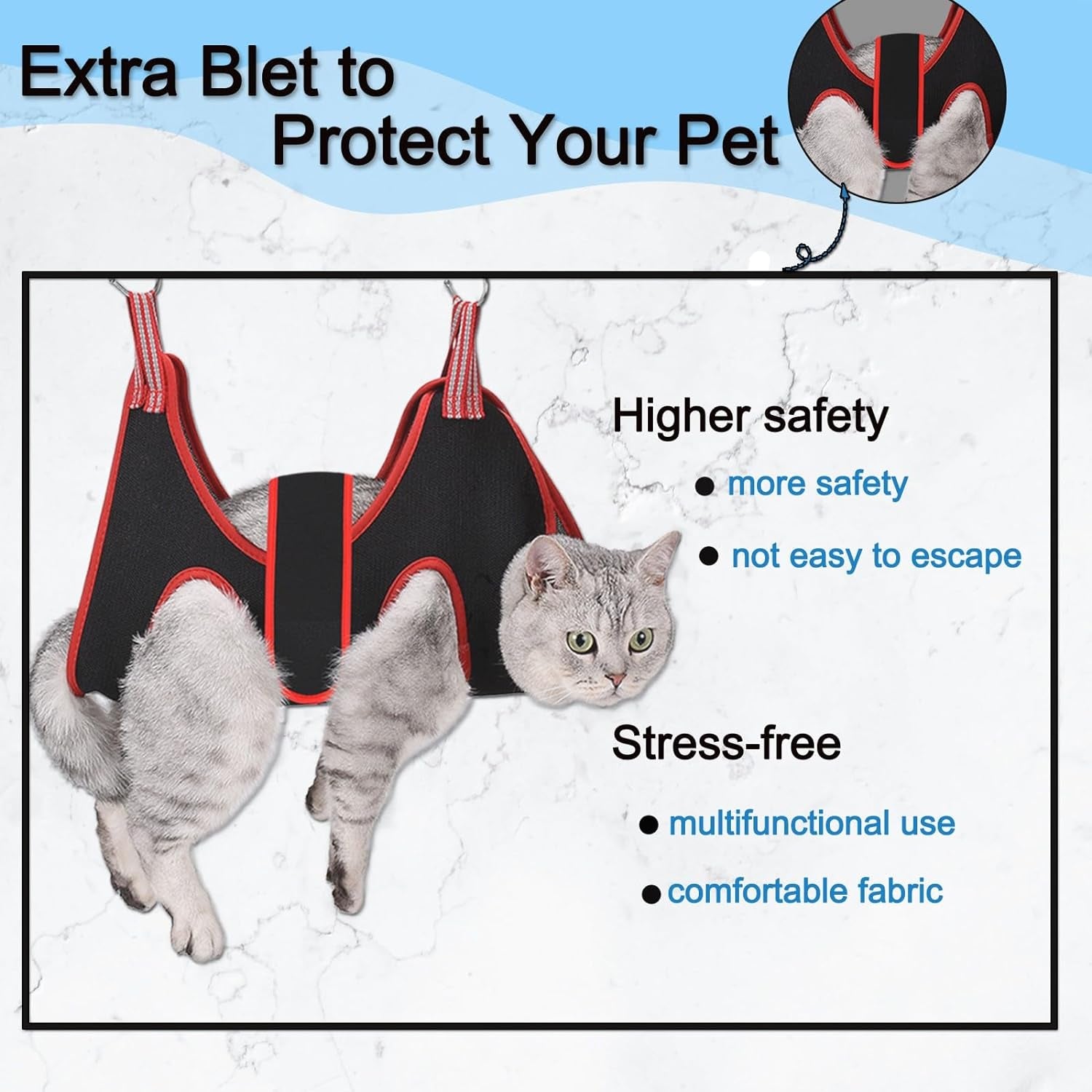 Cat Grooming Hammock Harness for Small Dogs,Pet Hammock Restraint Bag,Dog Grooming Sling for Trimming Nail and Ear/Eye Care(Xs Size,6.5")