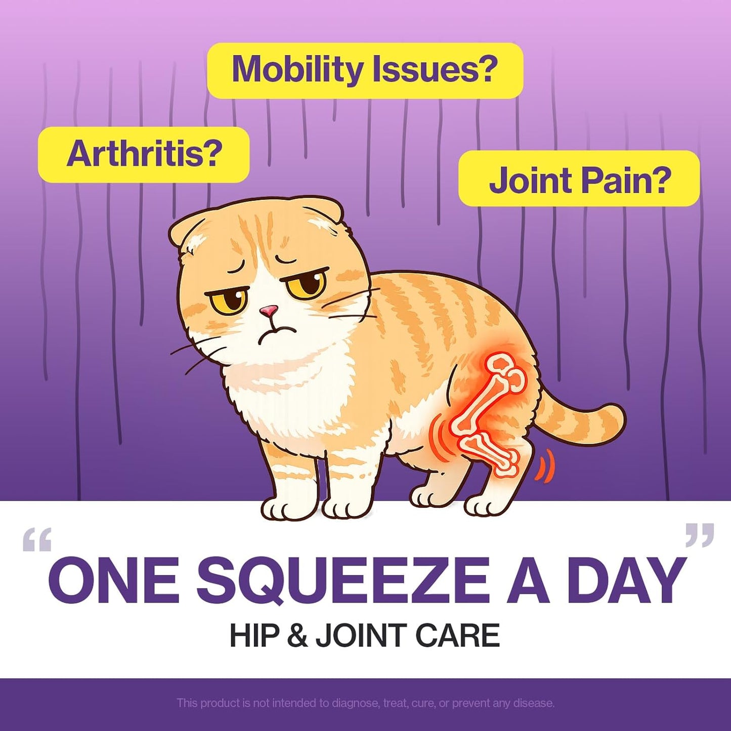 Doctor by HJ Care Cat Joint Supplement Hip&Joint Care Glucosamine for Cats Arthritis Pain Relief with Glucosamine & Chondroitin 30 Lickable Formula Individually Packaged, Salmon (1 Pack)