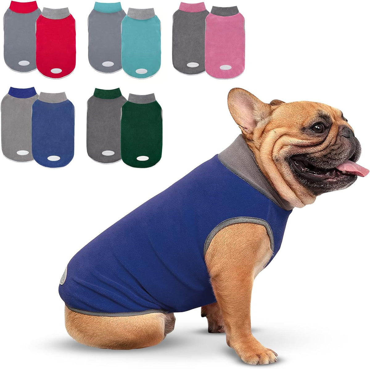 Cyeollo 2 Pack Fleece Dog Sweater Pullover Lightweight Reflective Jacket