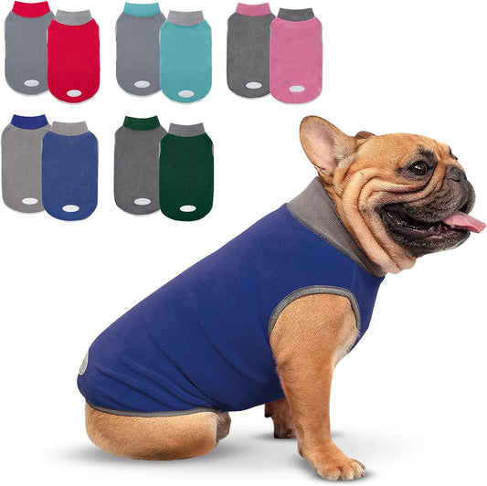Cyeollo 2 Pack Fleece Dog Sweater Pullover Lightweight Reflective Jacket