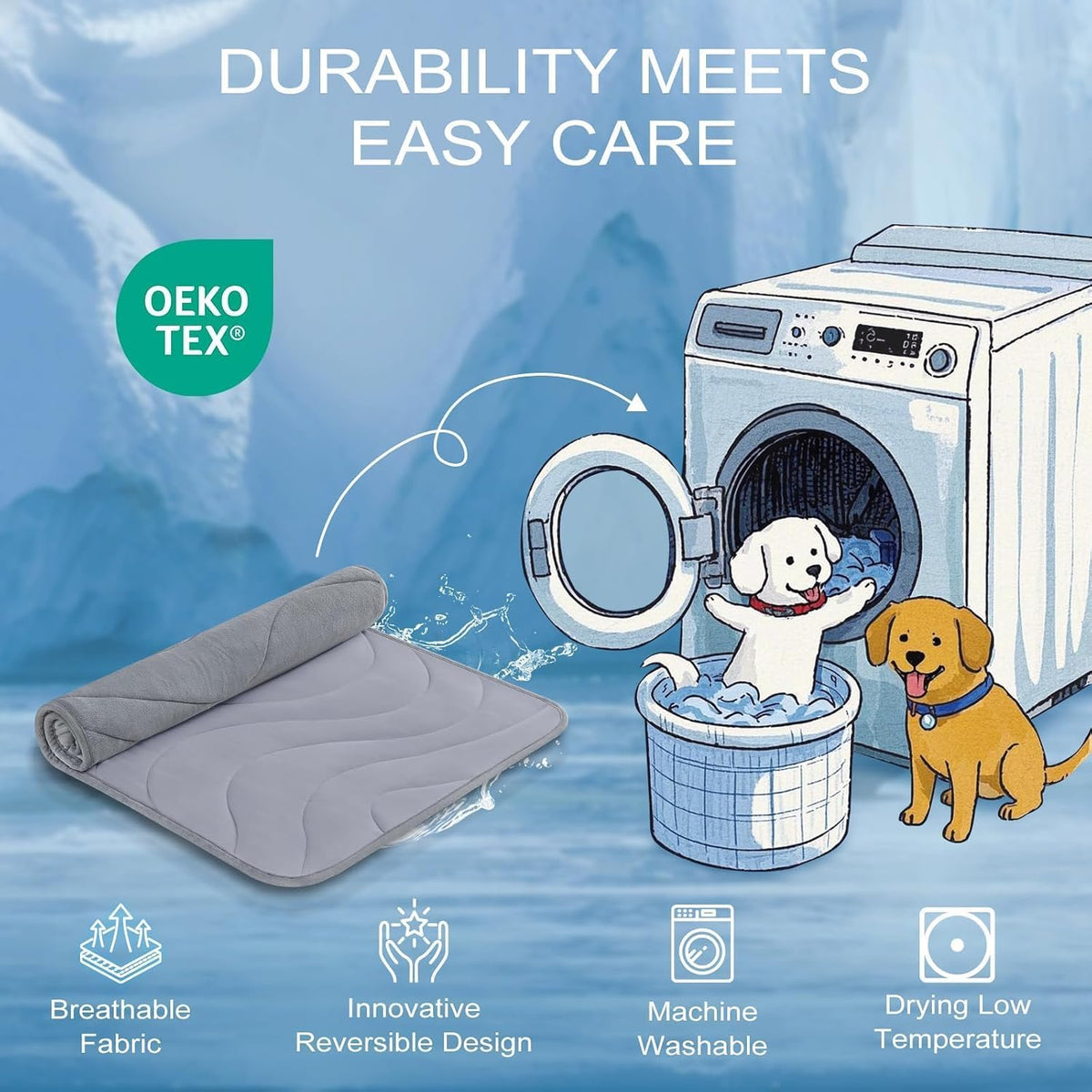 Cozyide Dog Cooling Mat, Q-Max>0.45, 36" L X 23" W, Dark Grey