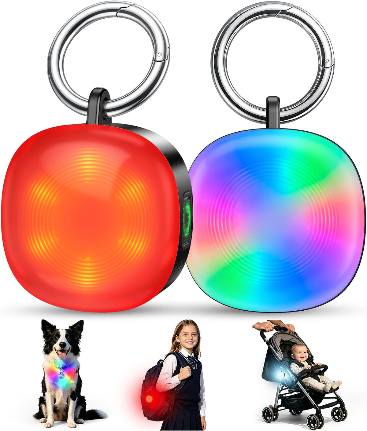 Safety Light 100LM,4 Modes Dog Collar Light Backpack Light 2 Pack