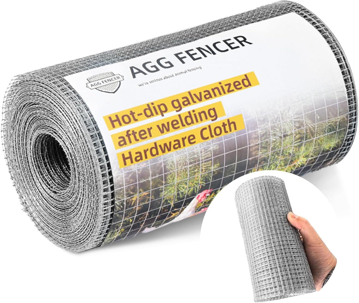 Aggfencer 8Inch X 25Ft Hardware Cloth 1/4 Inch Chicken Wire Fencing 23Ga