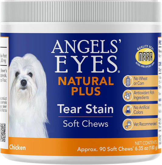 Angels' Eyes Natural Tear Stain Prevention Soft Chews for Dogs, 90 Count