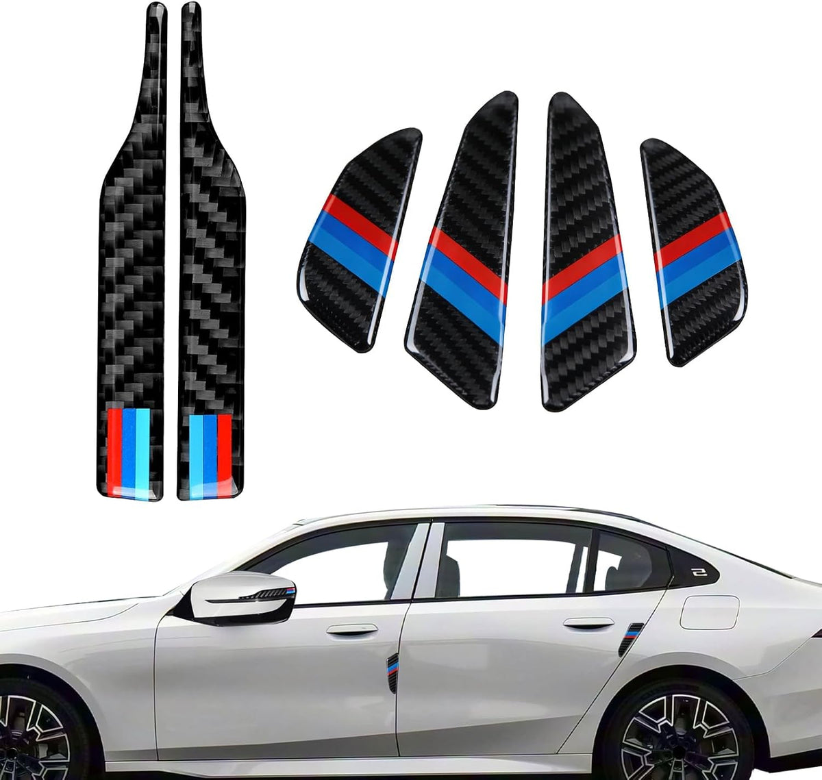 6PCS Car Door Protector Rearview Mirror Protector Sticker for BMW