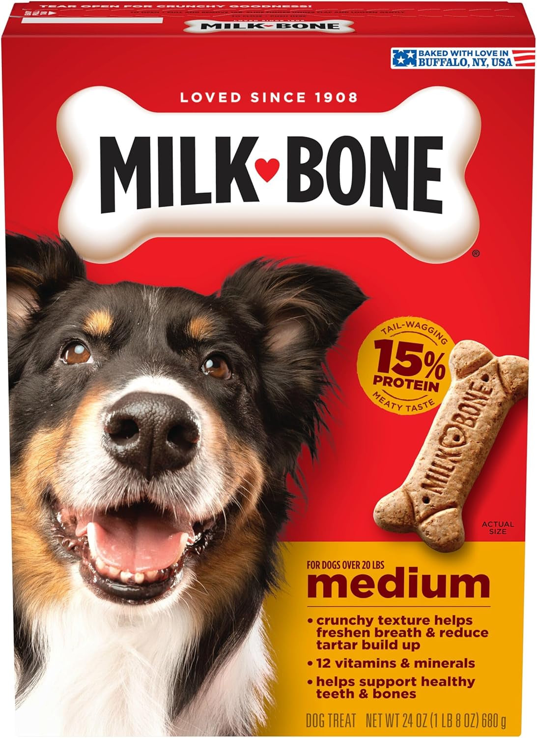 Milk-Bone Original Biscuits, Medium Dog Treats, 24 Oz. Box
