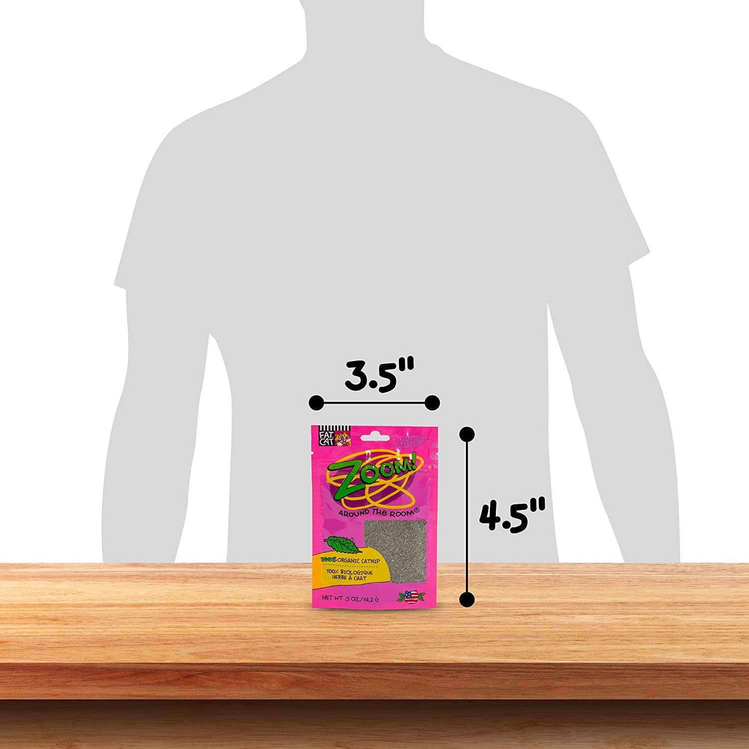 Petmate Organic Catnip - Hoots Zoom around the Room Catnip - Grown & Harvested in USA 0.5Oz Pouch