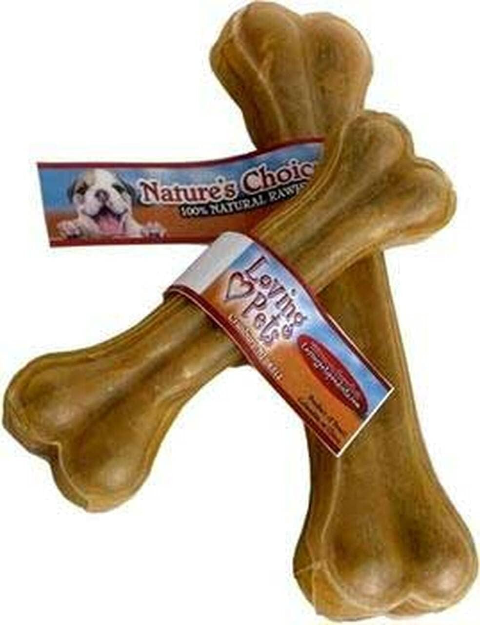 Loving Pets DLV4704 25-Pack Natures Choice Natural Pressed Rawhide Bone for Dogs, 4-1/2-Inch