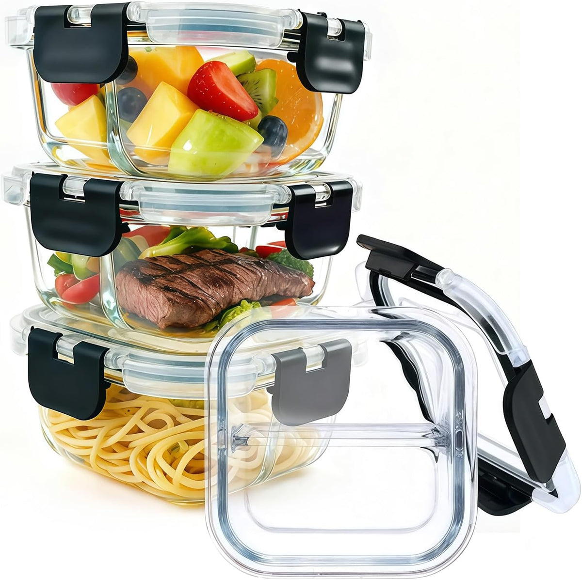 3 Pack Bariatric Meal Prep Containers,8 Oz Portion Control Containers