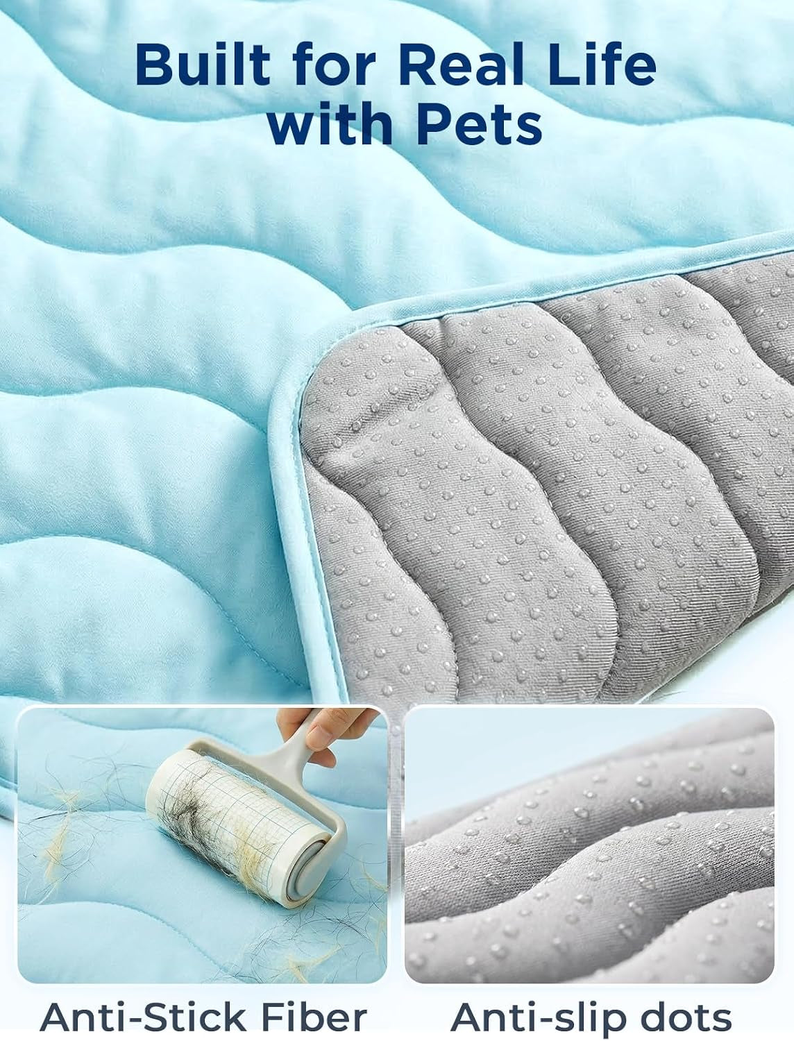 Furrybaby Dog Cooling Mat,Self Cooling Mat for Large Dogs& Cats,Blue