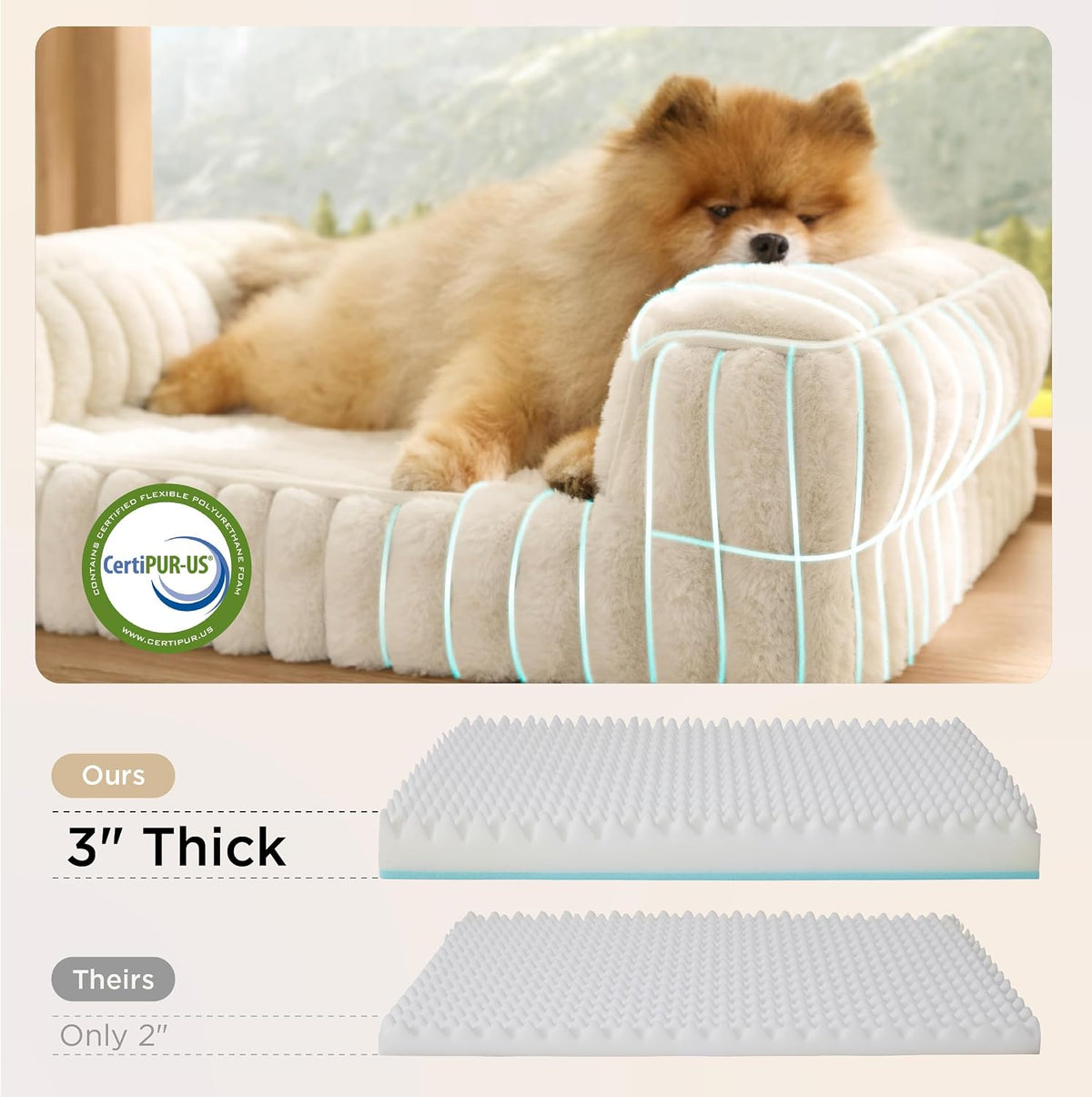 Bedsure Comfyfleece® Memory Foam Orthopedic Dog Beds Large Sized Dog 35"