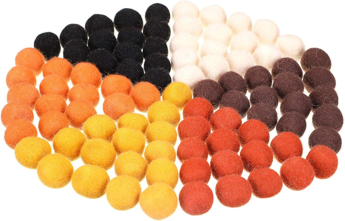 Tatuo 100 Pcs Wool Felt Balls 2 Cm Pom Poms for Crafts, Earth Tone